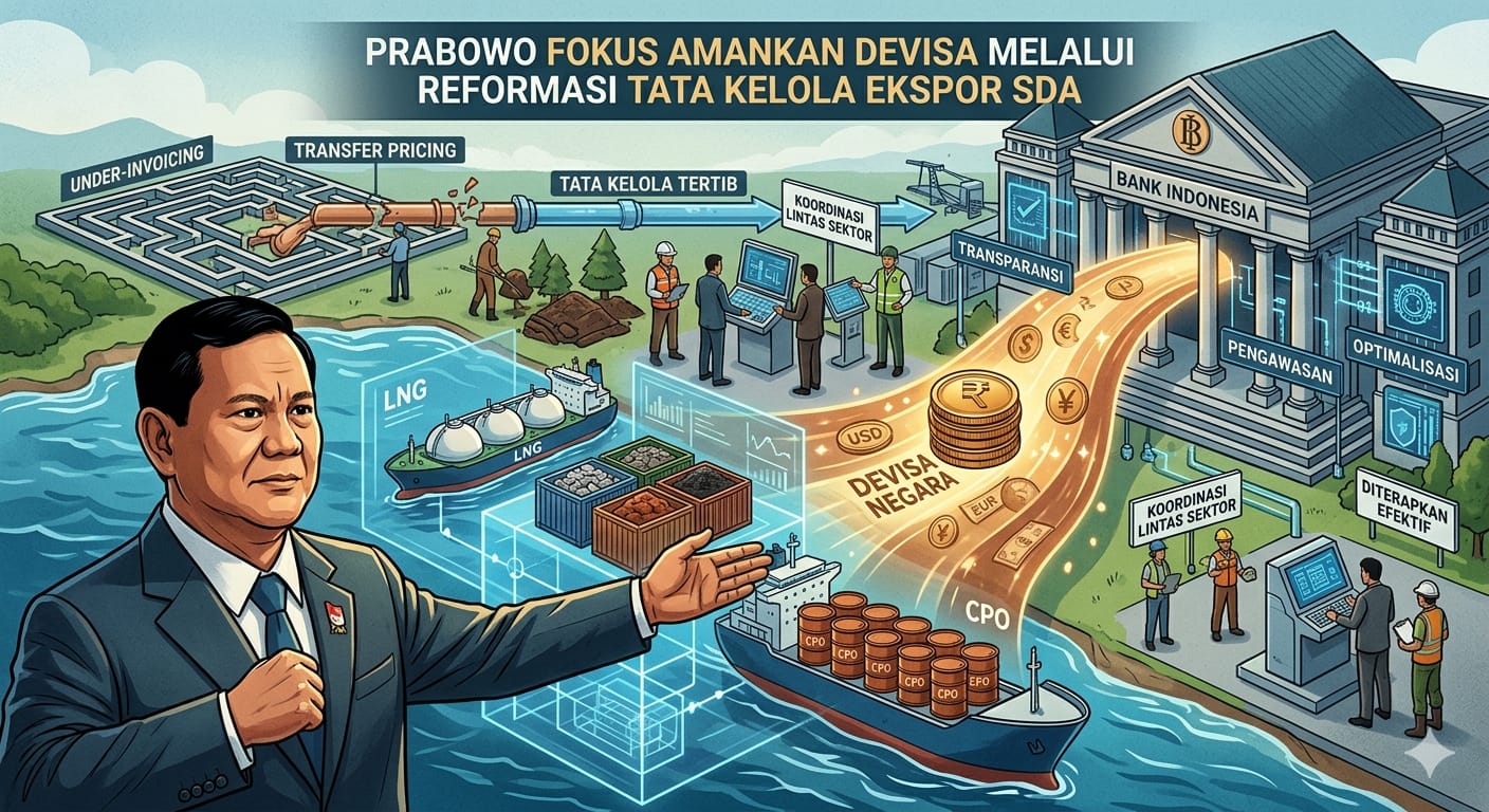 Prabowo Fokus Amankan Devisa melalui Reformasi Tata Kelola Ekspor SDA